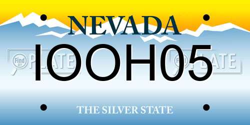 IOOH05 Nevada License Plate