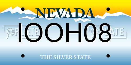 IOOH08 Nevada License Plate