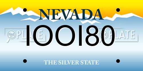 IOOI80 Nevada License Plate