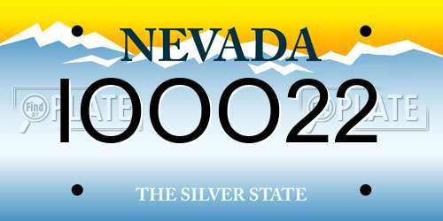 IOOO22 Nevada License Plate
