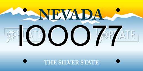 IOOO77 Nevada License Plate