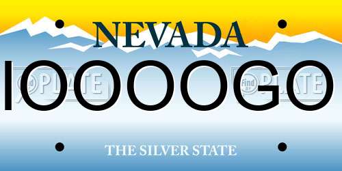 IOOOOGO Nevada License Plate