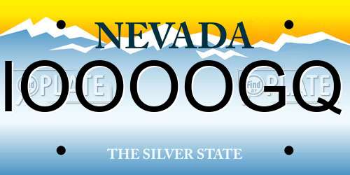 IOOOOGQ Nevada License Plate