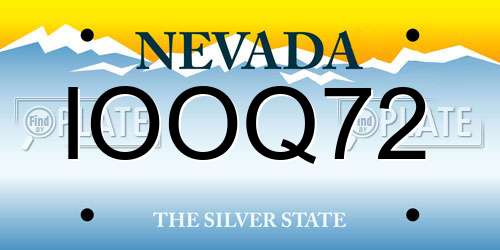 IOOQ72 Nevada License Plate