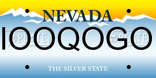 IOOQOGO Nevada License Plate