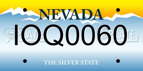 IOQ0060 Nevada License Plate