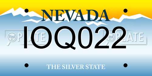 IOQ022 Nevada License Plate