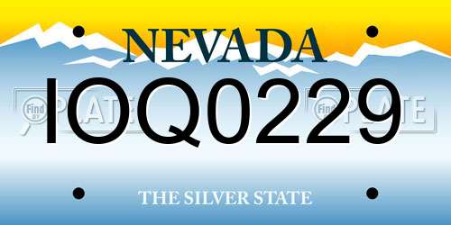 IOQ0229 Nevada License Plate