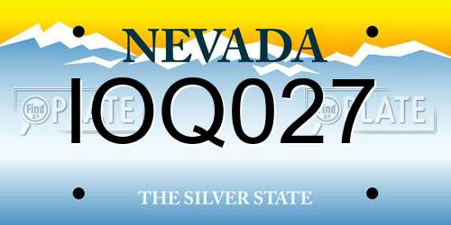 IOQ027 Nevada License Plate