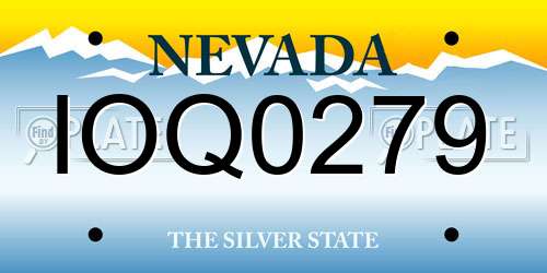 IOQ0279 Nevada License Plate
