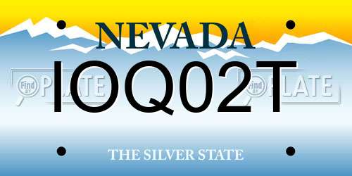 IOQ02T Nevada License Plate