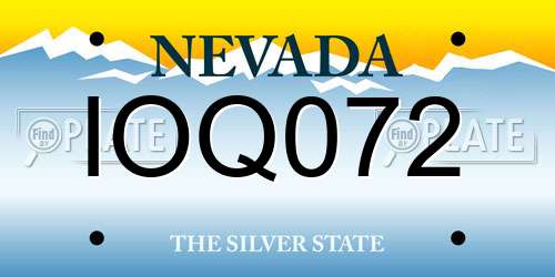 IOQ072 Nevada License Plate