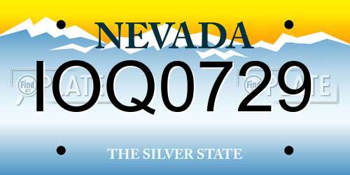 IOQ0729 Nevada License Plate