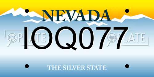 IOQ077 Nevada License Plate