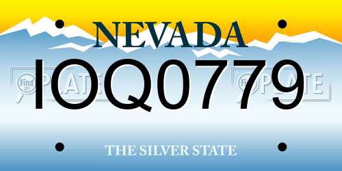 IOQ0779 Nevada License Plate
