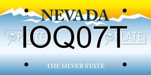 IOQ07T Nevada License Plate
