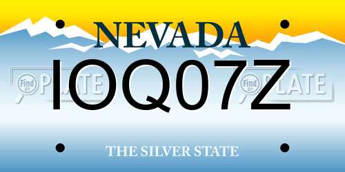 IOQ07Z Nevada License Plate