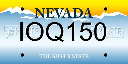 IOQ150 Nevada License Plate