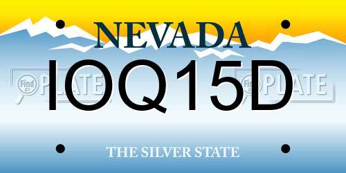 IOQ15D Nevada License Plate