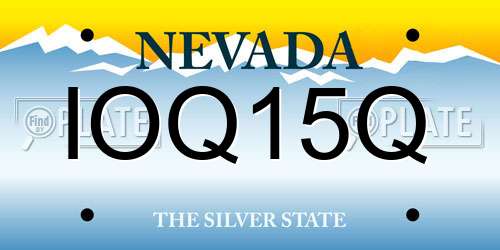 IOQ15Q Nevada License Plate