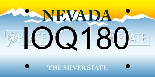 IOQ180 Nevada License Plate