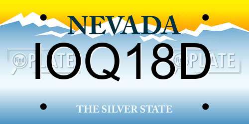IOQ18D Nevada License Plate