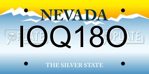 IOQ18O Nevada License Plate