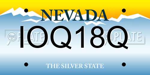IOQ18Q Nevada License Plate