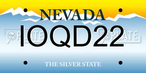 IOQD22 Nevada License Plate