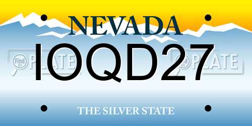 IOQD27 Nevada License Plate