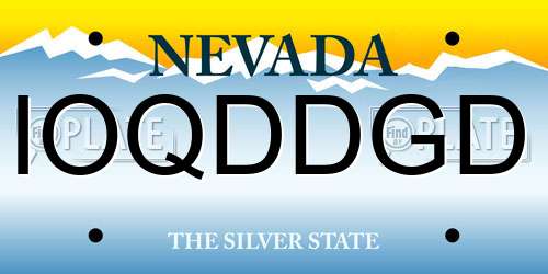IOQDDGD Nevada License Plate