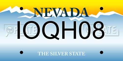 IOQH08 Nevada License Plate
