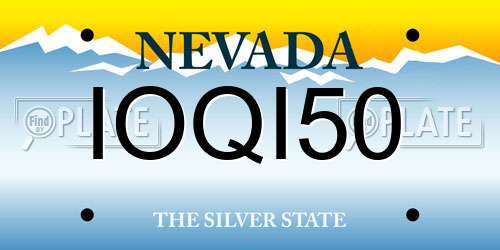 IOQI50 Nevada License Plate