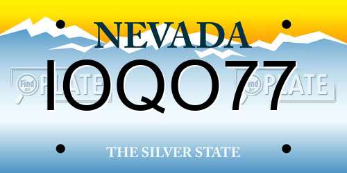 IOQO77 Nevada License Plate