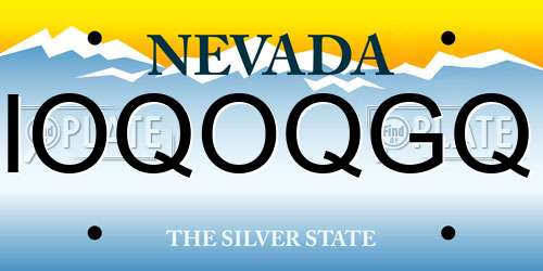 IOQOQGQ Nevada License Plate