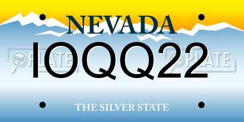 IOQQ22 Nevada License Plate