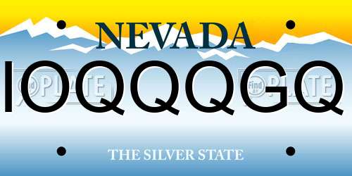 IOQQQGQ Nevada License Plate