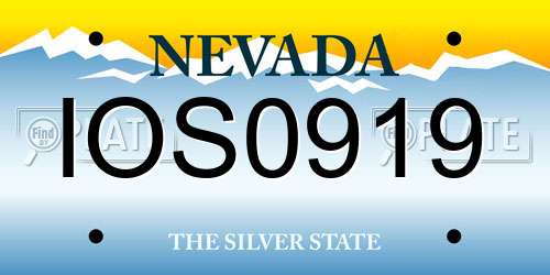 IOS0919 Nevada License Plate
