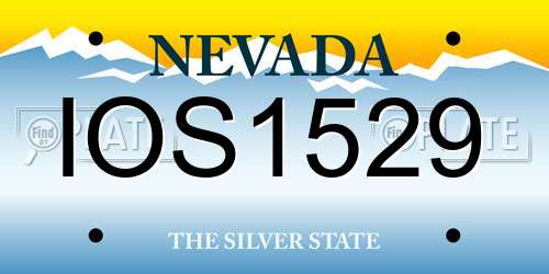 IOS1529 Nevada License Plate