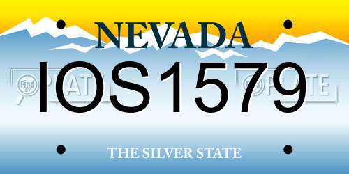 IOS1579 Nevada License Plate