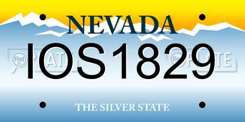 IOS1829 Nevada License Plate