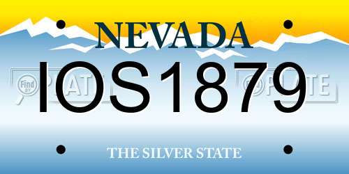 IOS1879 Nevada License Plate