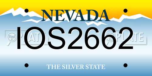 IOS2662 Nevada License Plate