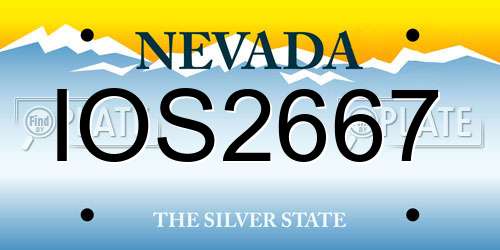 IOS2667 Nevada License Plate