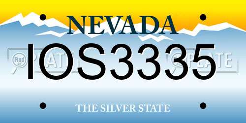 IOS3335 Nevada License Plate