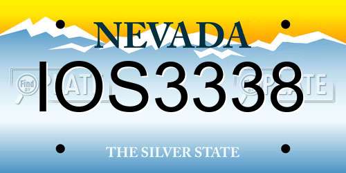 IOS3338 Nevada License Plate