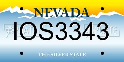 IOS3343 Nevada License Plate