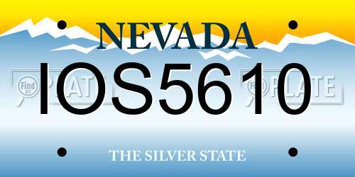 IOS5610 Nevada License Plate