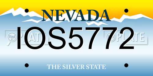IOS5772 Nevada License Plate