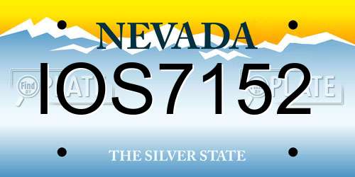 IOS7152 Nevada License Plate